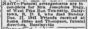 Josephine Nagy obit